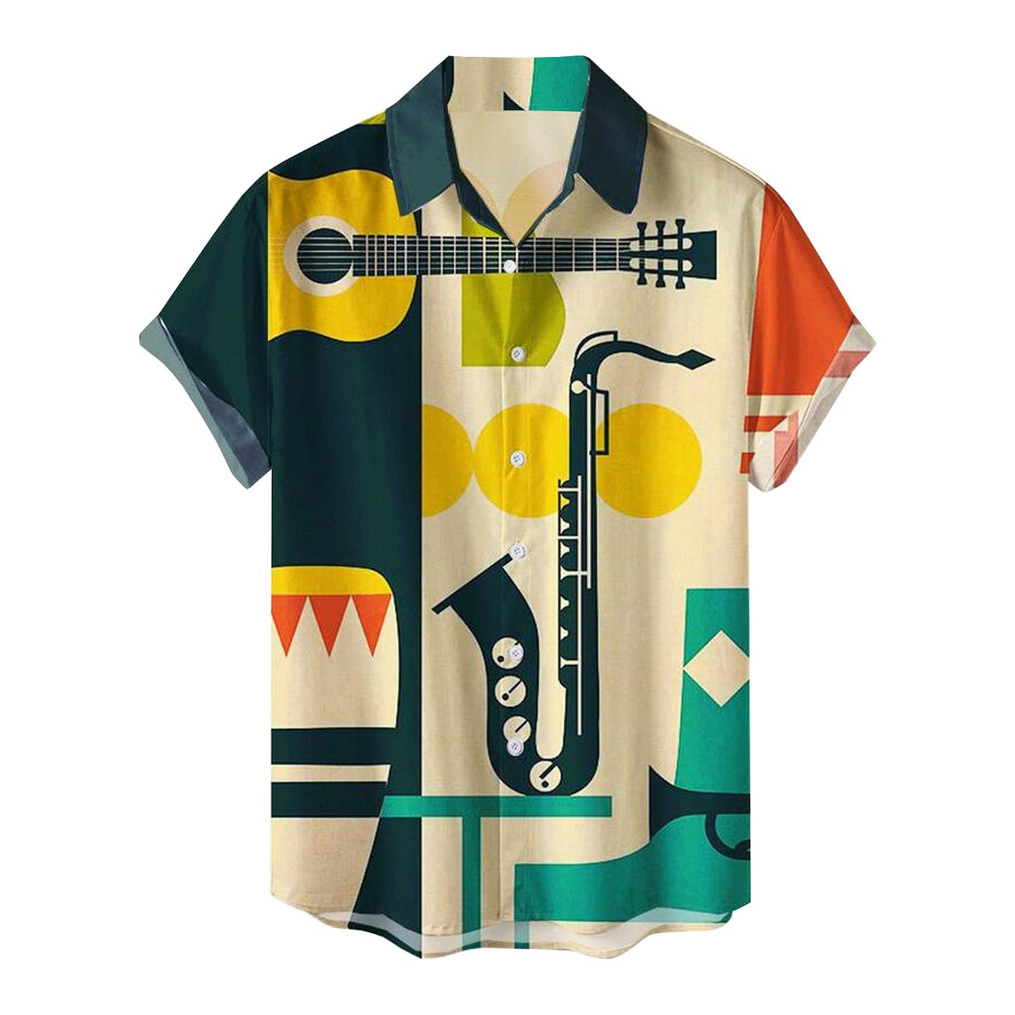 Summer Fashion Vacation 2024 Color Printed New Casual Lapel Short Sleeve Thin Ha