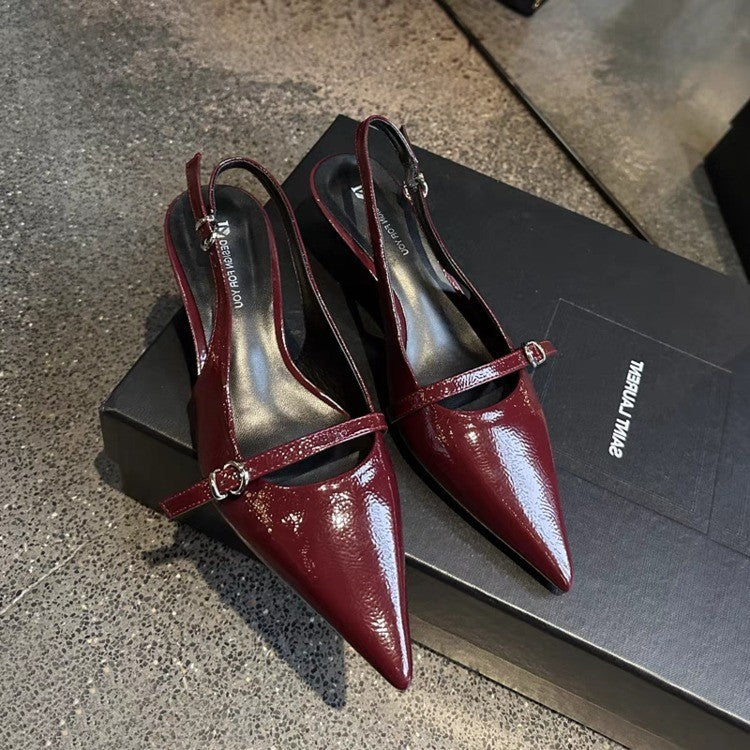 High Heels Women's Empty Single Shoes 2025 New Spring and Summer Bag Head Stiletto Sandals