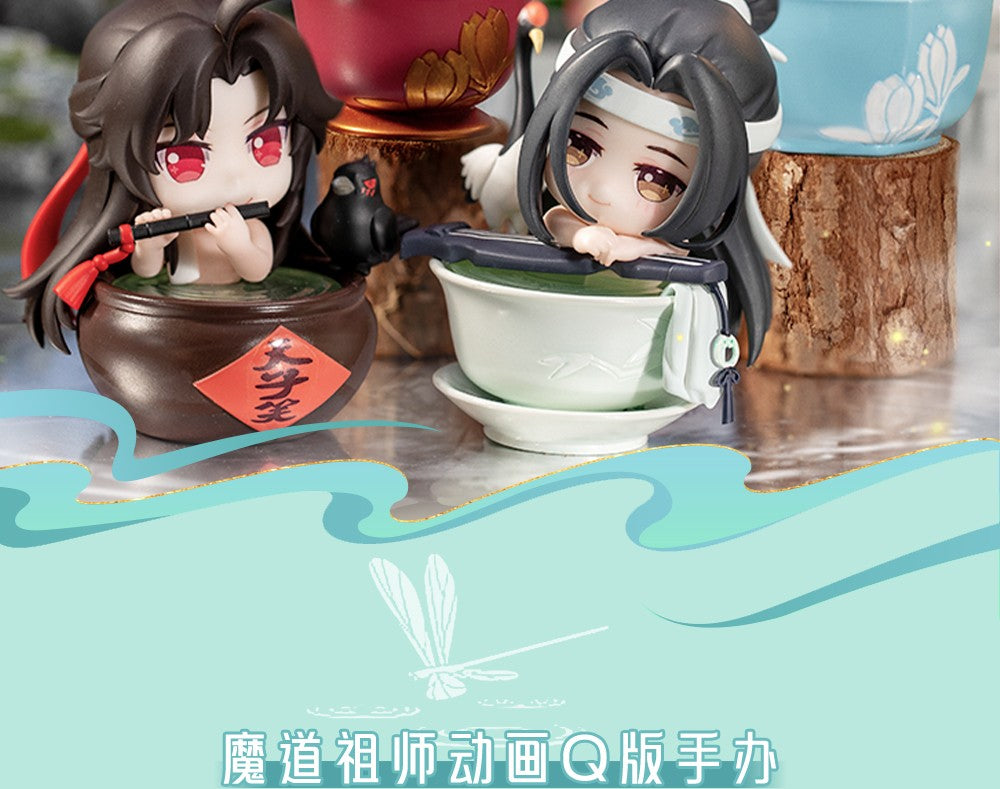 Mo Dao Zu Shi Versão Q Oficial de "Jade Cup Flowing Light" Wei Wuxian Lan Wangji Anime Periférico Enfeites Action Figurine