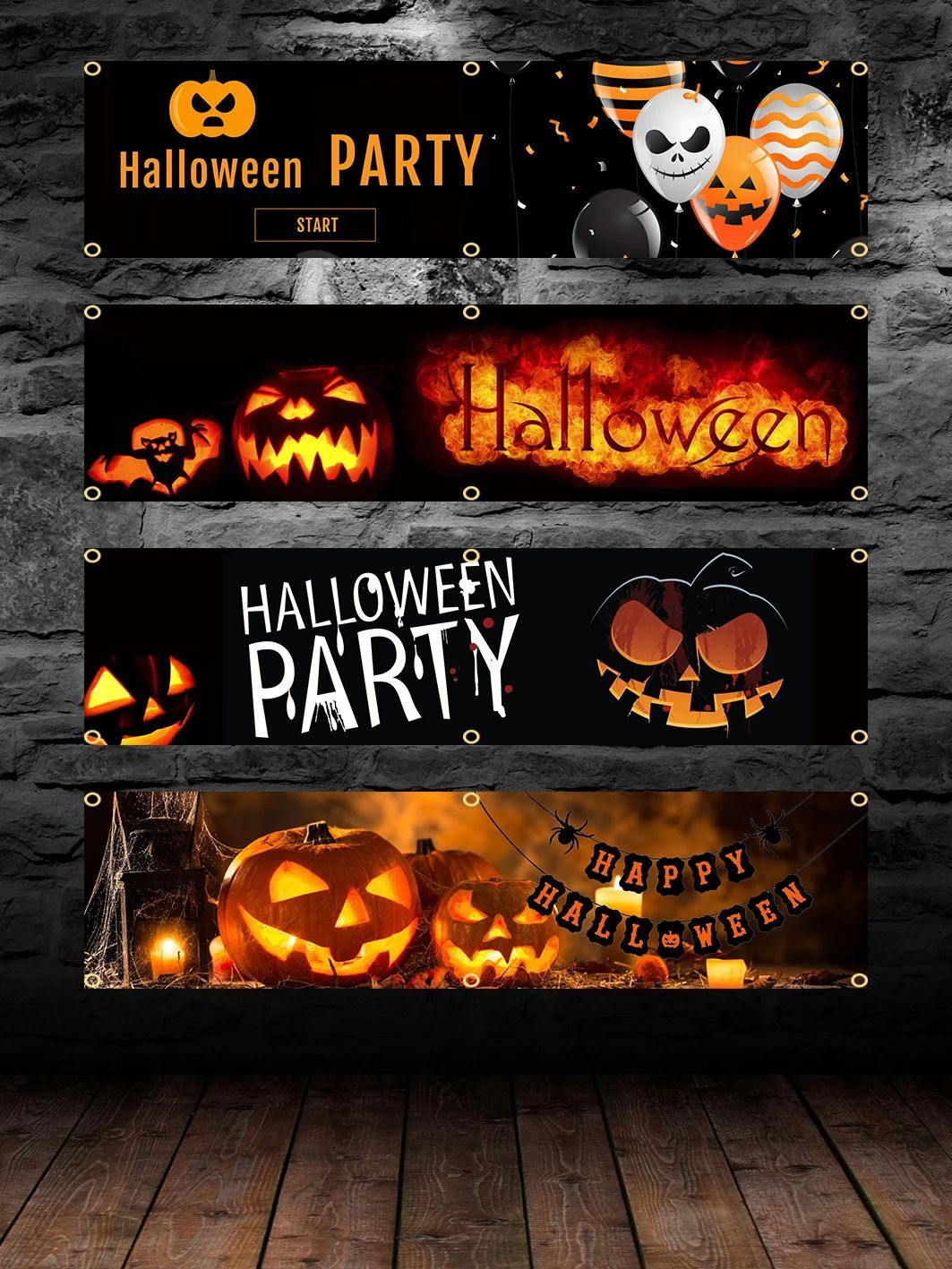 60X240cm Halloween Banner Flag Polyester Printed Garage or Outdoor Decoration Tapestry
