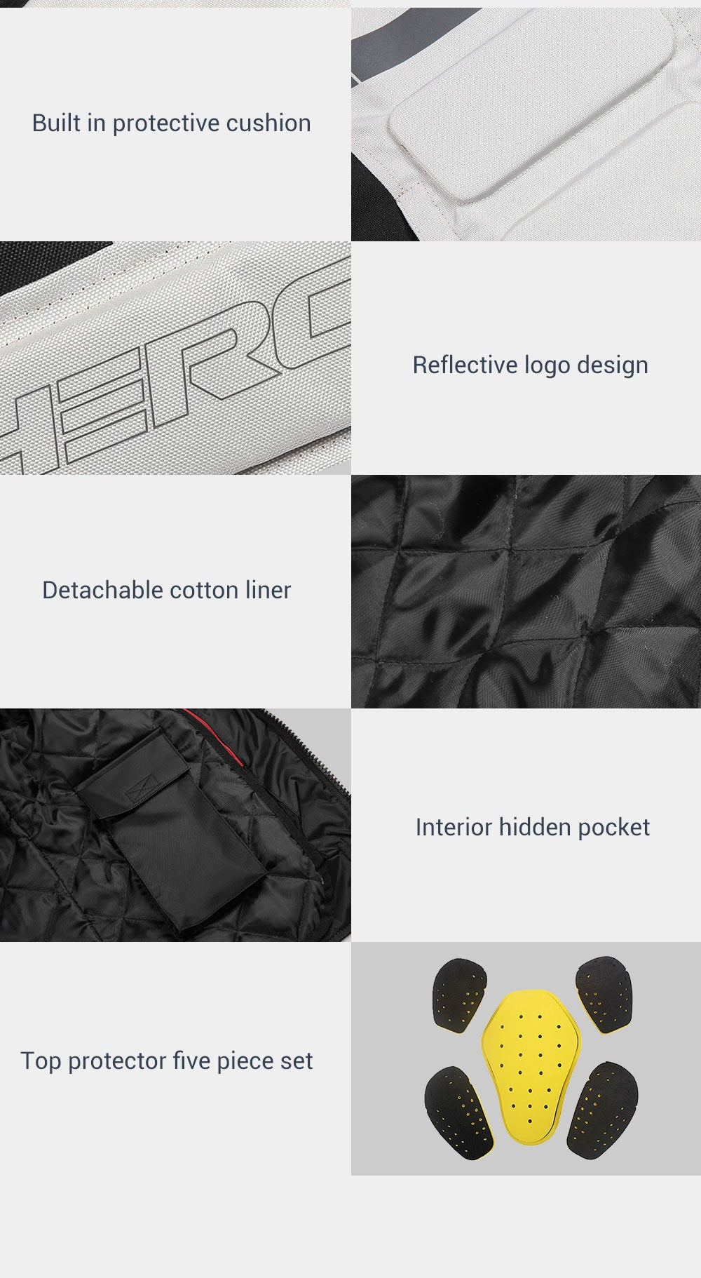 HEROBIKER Waterproof Motorcycle Jacket Man Racing Jacket Wearable Motorcycle Pants Moto Clothing With EVA Protection