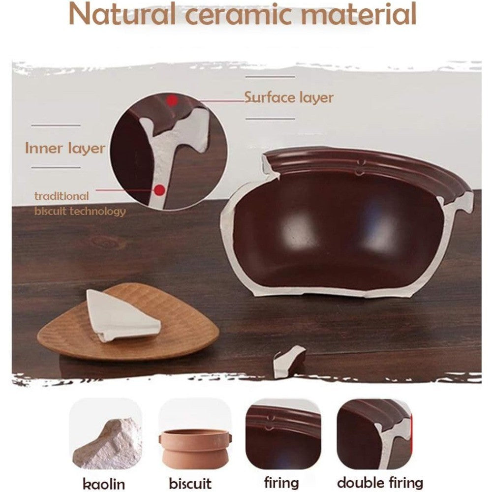 Panela Elétrica de Barro TZ30 para Arroz e Mingau, Panela de Cozimento de Cerâmica com Porcelana Não Vitrificada