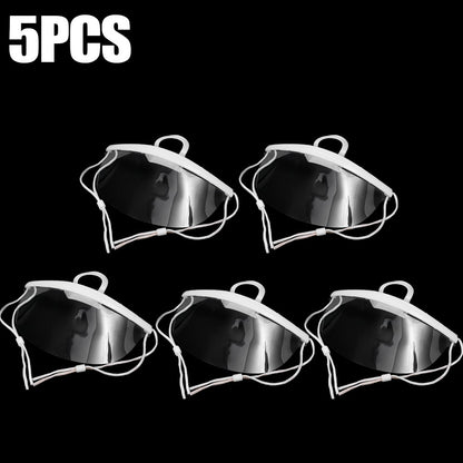 10/5/1x Plastic Clear Mask Shield Anti-Fog Reusable Restaurant Food Handlers Beauty Chef Waiter Protective Mask Open Face Guard