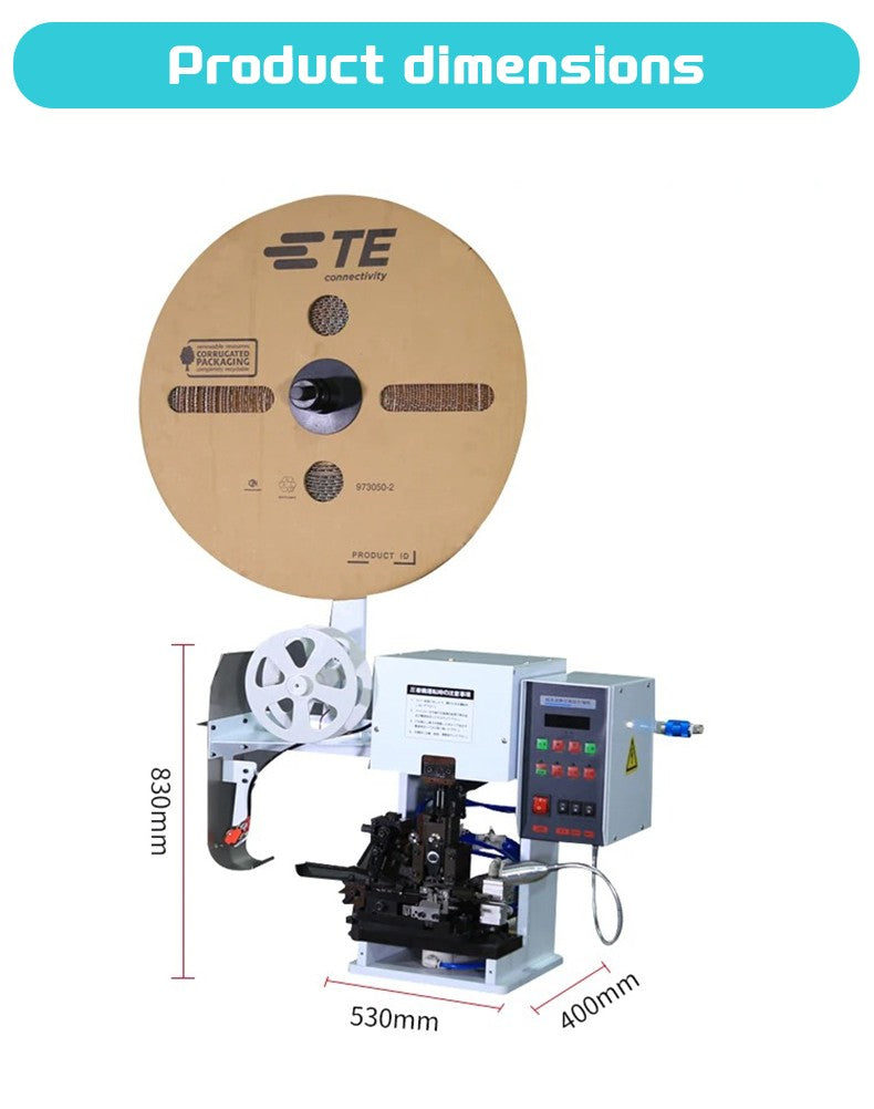 Máquina horizontal automática multifuncional para crimpar e decapar cabos com terminais para cabos multicoaxiais com revestimento AWG36-AW20