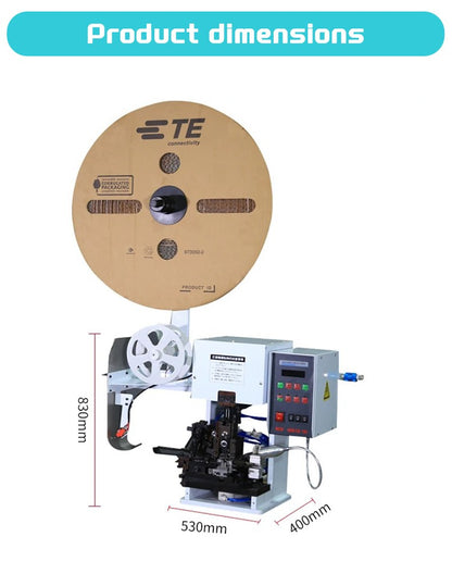 Máquina horizontal automática multifuncional para crimpar e decapar cabos com terminais para cabos multicoaxiais com revestimento AWG36-AW20