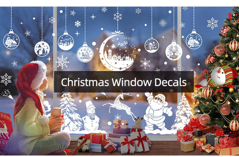 Christmas Gingerbread Man & Candy Cane Window Stickers - Sweet Holiday Decals for Bedroom Living Room Glass Holiday Home Decor