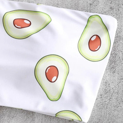 Bkini Kawaii Cartoon Avocado Printed Women's Swimsuit Push Up Two-Pieces No Steel 2025 Women Swimwear trajes de baño mujer