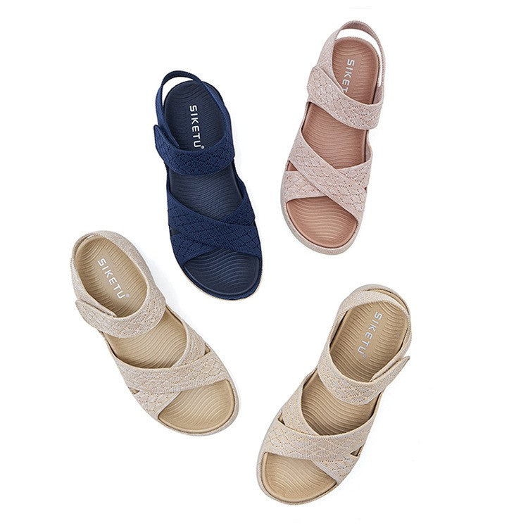 Low Sandals Woman Leather Shoes Summer Heels Large Size Low-heeled Girls Sports Big Comfort Fashion Clogs 2024 Slides Scandals