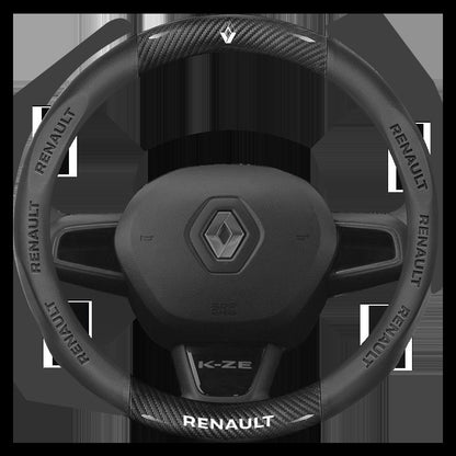 Capa de Volante de Carro em Fibra de Carbono para Renault Scenic Clio Laguna 2 3 4 5 Kangoo Fluence Megane Trafic Talisman Twingo Kaptur
