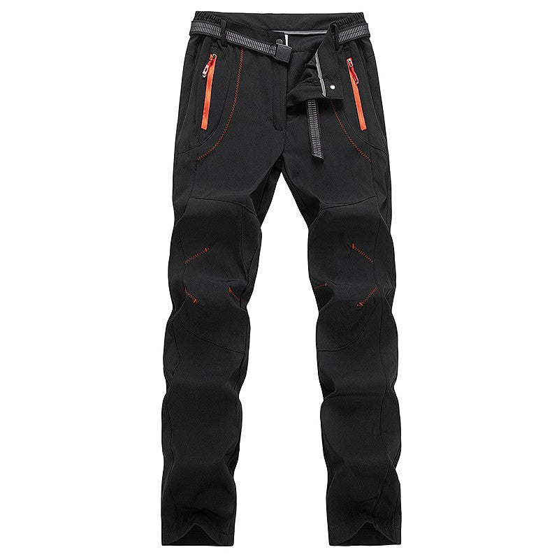 JNLN Women Winter Fleece Pants Warm Waterproof Hiking Pants Outdoor Camping Climbing Skiing Soft Shell Windproof Rain Trousers