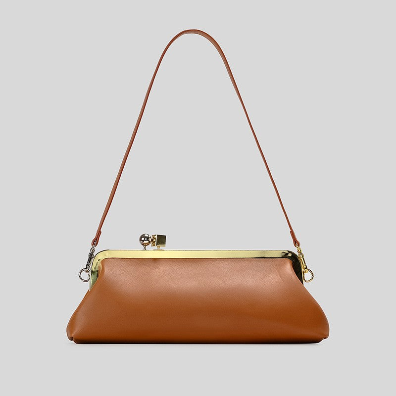 Fashion Long Clutch Bag for Women Luxury Designer Kiss Lock Women Shoulder Bags Elegant Party Purses Trend Underarm Bag 2025