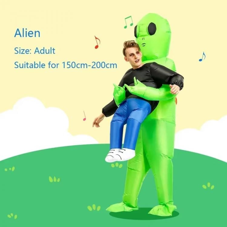 Halloween Alien Inflatable Suit Alien Costume for Kids Monster Inflatable Costume Scary Green Alien Cosplay Costume for Party