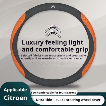 Capa de Volante de Couro para Carro Citroen C1 C2 C3 C4 C5 C6 C4L VTS Berlingo Picasso Aircross Sega Ely See C3-XR Acessórios