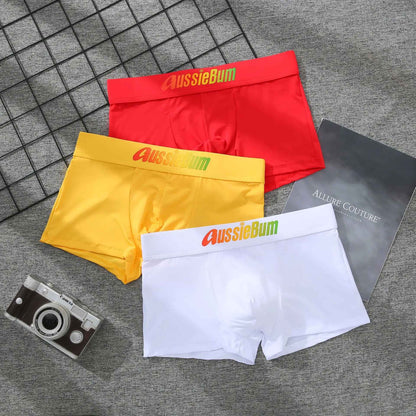 Men's boxer panties, milk silk low rise U convex bag stretch breathable comfortable youth shorts