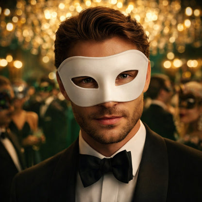 Set of 2pcs Classic Venetian Masquerade Half Face Mask, Heavy-duty material Plain Eye Mask for Men Women Couples Halloween Party