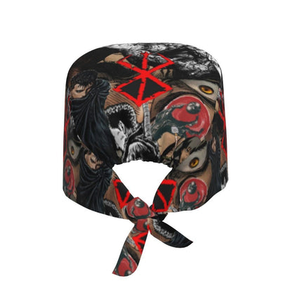 Touca Cirúrgica Clássica Personalizada com Logo de Anime Japonês B-Bereserks para Homens e Mulheres, Touca de Médico e Enfermeiro para Dentista