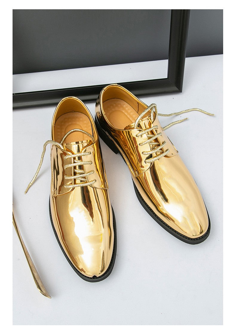 Luxury Silver Man Patent Leather Shoes Large Size 38-50 Party Dress Wedding Shoes Men Pointed toe Leather Shoes Designer Oxford