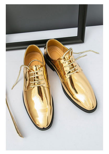 Luxury Silver Man Patent Leather Shoes Large Size 38-50 Party Dress Wedding Shoes Men Pointed toe Leather Shoes Designer Oxford