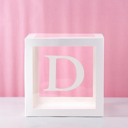 Transparent Letter Balloon Box Baby Shower Decorations Happy Birthday Wedding Decor 1st Birthday Party Supplies Balloon Box