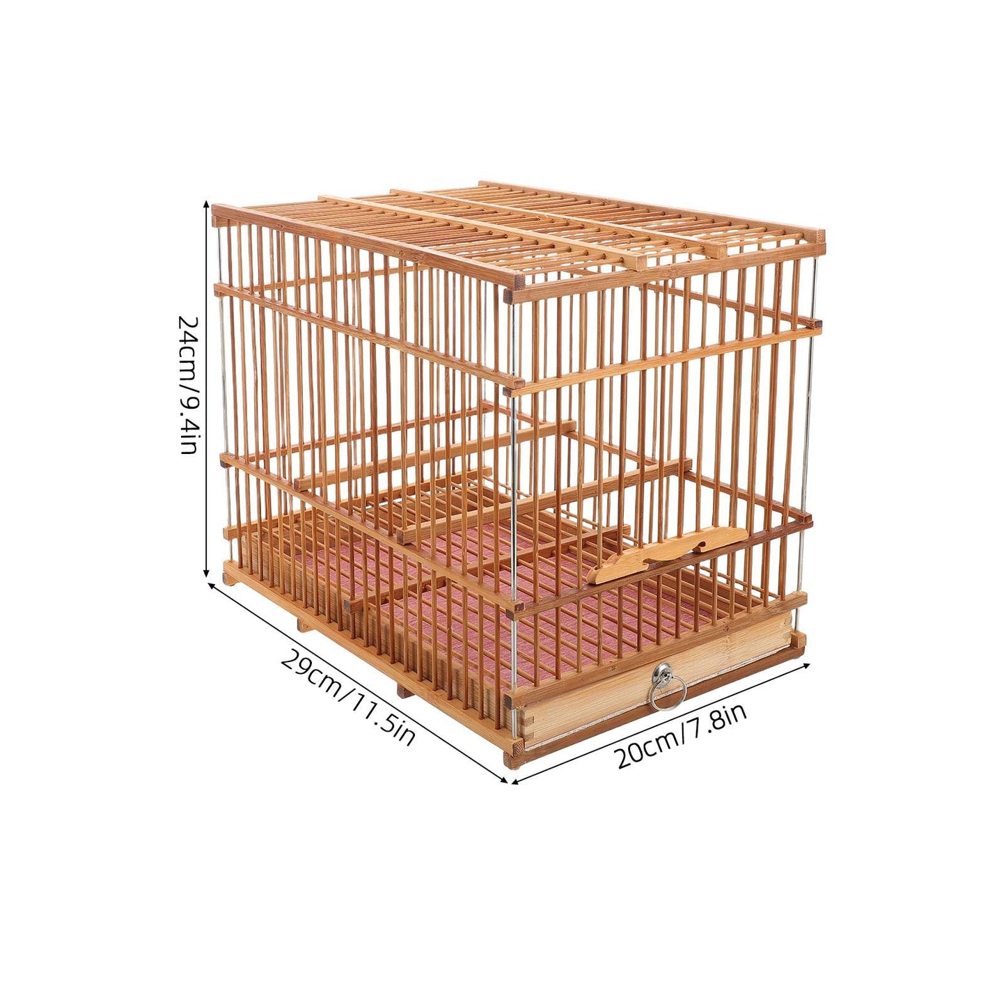 Gaiola de Pássaro Pequena de Bambu Tecido Transportador de Pássaros para Exteriores Gaiola de Papagaio Portátil e Leve para Tentilhões Canários e Periquitos