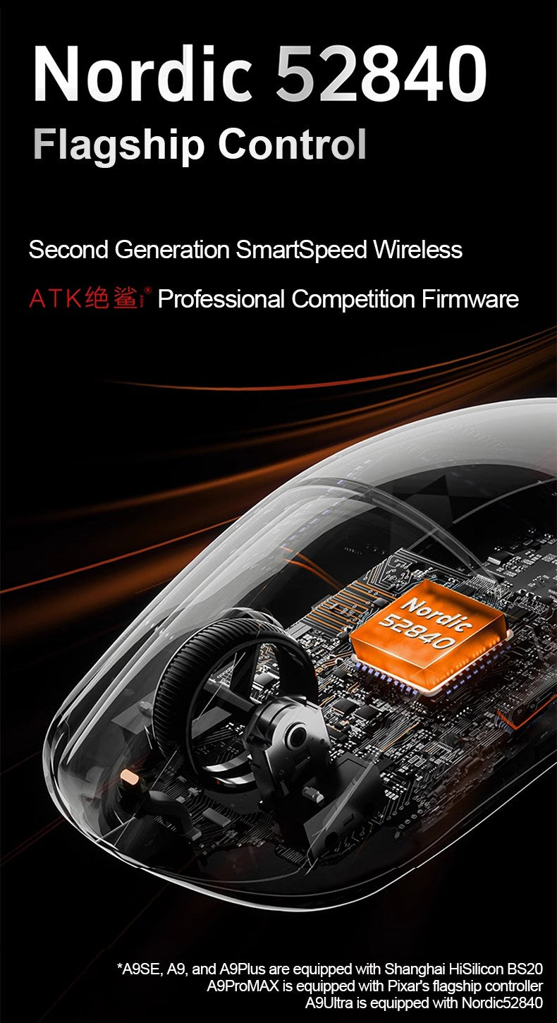 ATK Dragonfly A9 Ultra/A9 Plus Gaming Mouse Dual 8K Polling Tri Mode PAW3395/3950 Sensor Ergonomic  Esport PC Peripheral