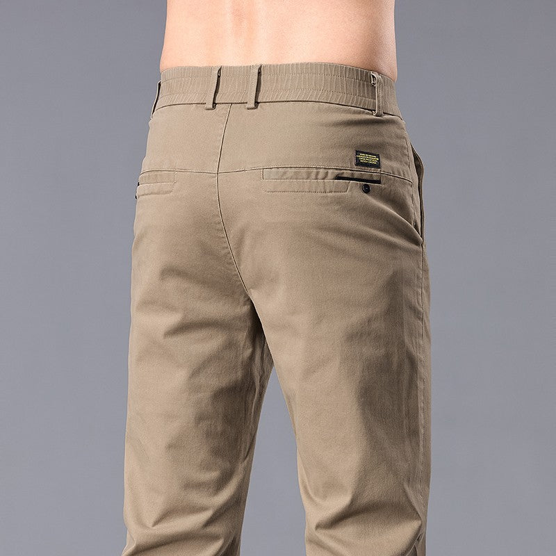 New Casual Pants Men Straight Fit Stretch Autumn Chino Trousers Male Formal Work Business Dress Khaki Fashion Spring Pants