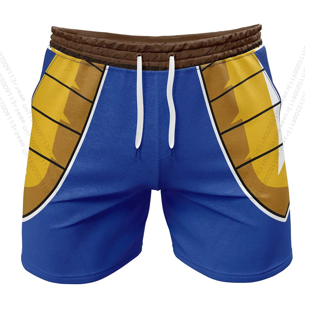 Vegeta Battle Suit v2 Dragon Ball Z Anime Men's Workout Print Gym T-shirt Kid Breathable Cosplay Shorts Quick Dry Sportwear Suit