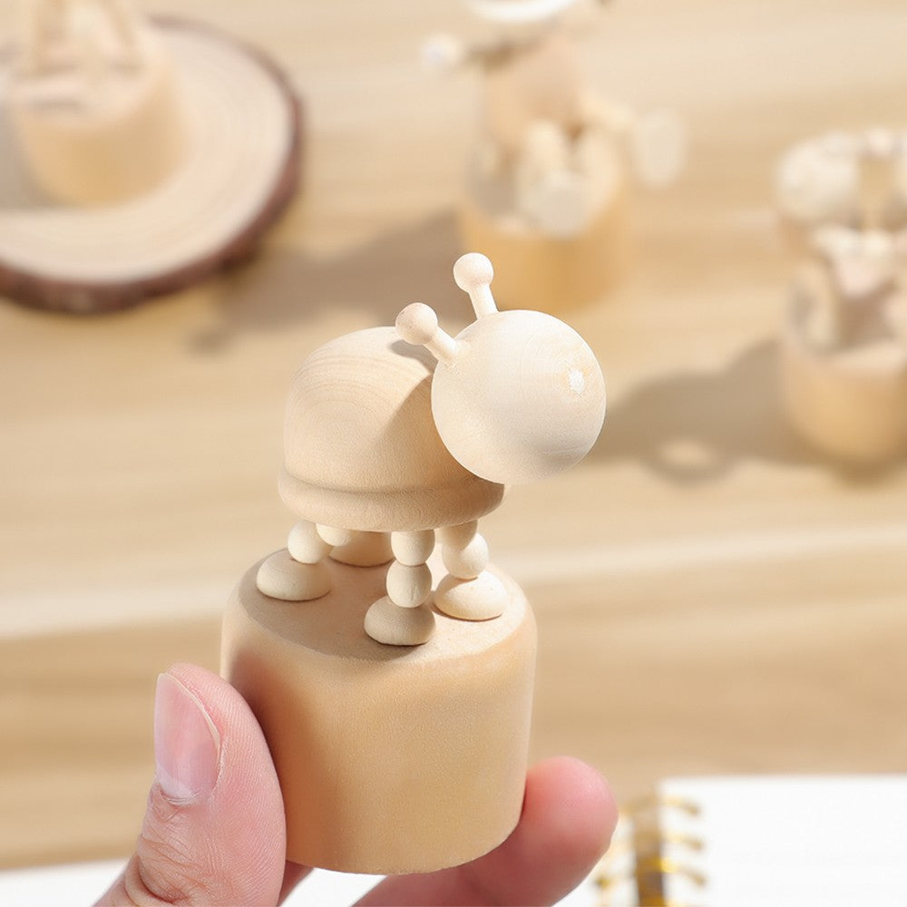1Pc Wooden Animal Ornaments Mini Desktop Movable Puppet Fingurine Home Decoration Crafts Toy Gifts Home Book Shelf Fun Decor