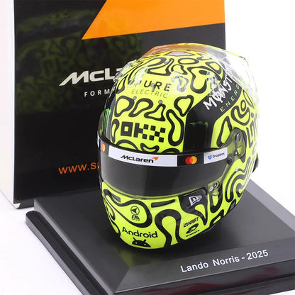 Novo estoque Spark 1:5 F1 2025 Série de Capacetes Norris Mcl39 Simulação Resina Modelo em Miniatura Brinquedos Personalizados Presente Coleção Ornamento