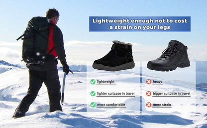 Fitville Men's Boots Winter Wide Version Outdoor Lightweight Snow Boots Men's Waterproof & Non-Slip Thick Warm Thick Fur