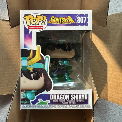 Funko Pop Cavaleiros do Zodíaco Boneco Articulado Hyoga de Cisne #808 Shiryu de Dragão #807 Shun de Andrômeda #809 Ikki de Fênix #810 Bonecos de Vinil Brinquedos