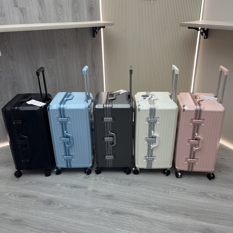 Mala de Viagem Nova com Estrutura de Alumínio, Suporte para Copo, Material PC, Mala de Cabine com Rodas, Grande Capacidade