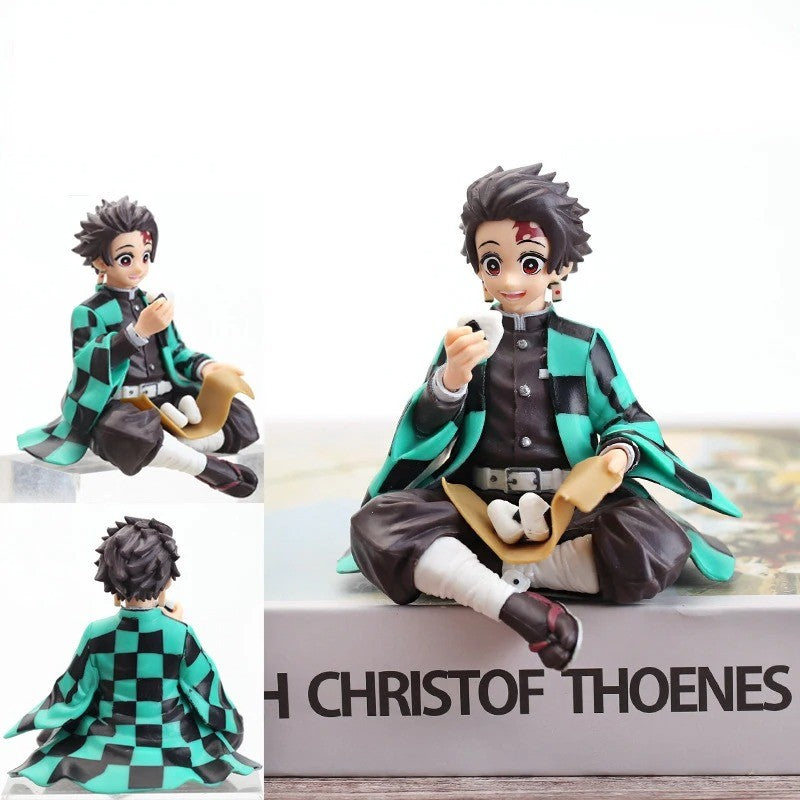 10-15cm Anime Demon Slayer Figura Kamado Tanjirou Nezuko Sentado Postura Action Figure PVC Modelo Boneca Coleção Brinquedo Presente Crianças