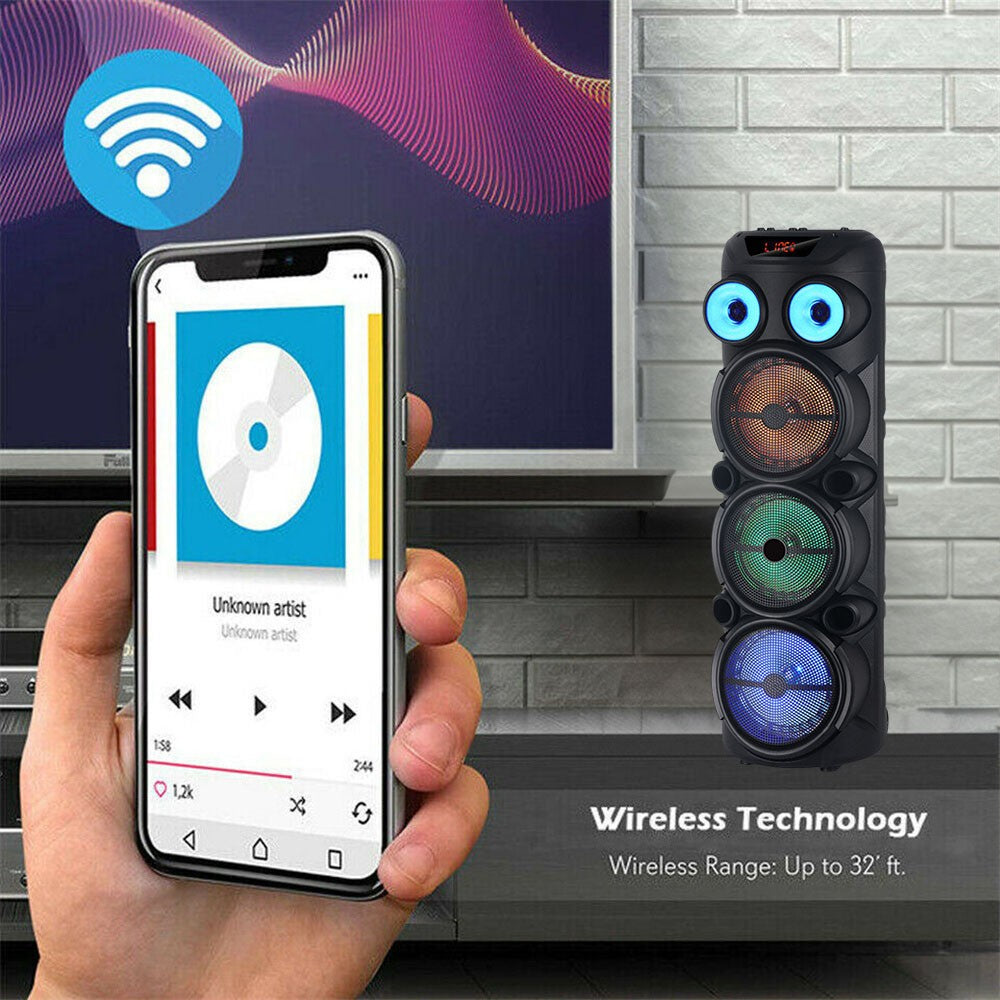 4000W Portable Bluetooth Speaker 3*8"Subwoofer Heavy Bass Sound System Party karaoke for Wireless Boombox Loud Speaker