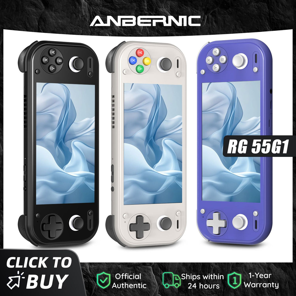 Anbernic RG 55G1 Retro Handheld Game Console Android 14 RG55G1 With 5.5 Inch Touch IPS Screen 3D Hall joystick RGB Lighting