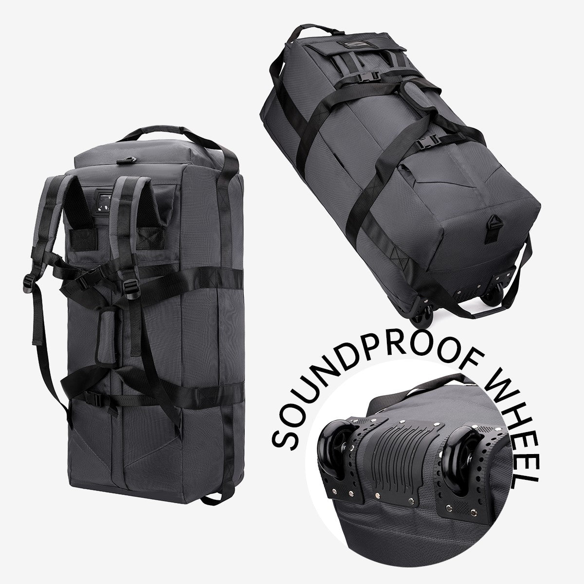 Travel Bag, Large-Capacity Handbag, Portable Outdoor Hand Luggage, Roller Travel Bag, Convenient and Practical Unisex Duffel Bag