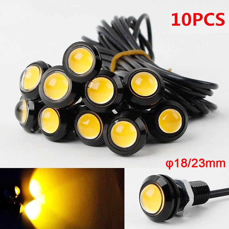 2-10 PCS 23mm 18mm Car Eagle Eye Light DRL LED Daytime Running Lights 12V Motorcycle COB Beads Backup Signal Lamps