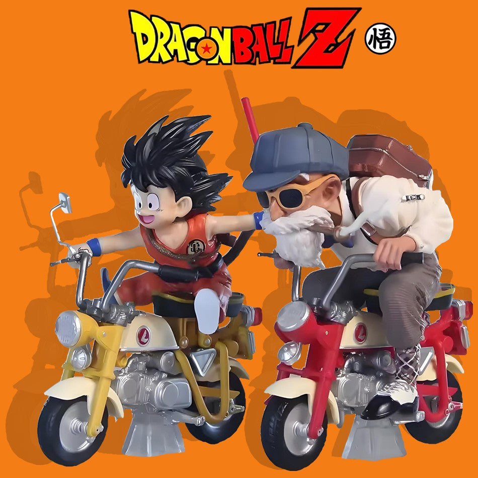 Anime Dragon Ball Z Anime Figura Son Goku Mestre Roshi Locomotivas PVC Ação Kame Sennin Motocicleta Brinquedos Modelo Colecionador Presentes