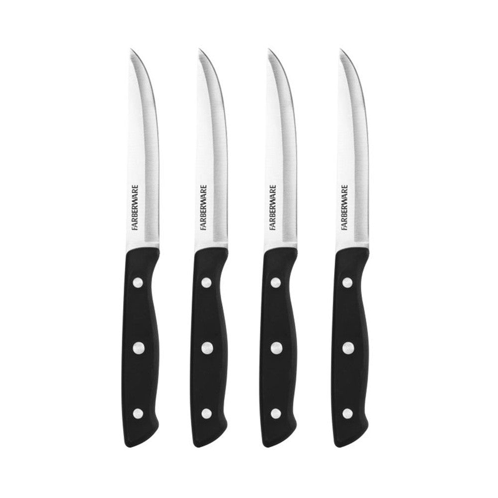 Conjunto de Facas para Churrasco em Aço Inoxidável 4 Peças Lâminas Duráveis de Alto Carbono Cabos Confortáveis Talheres de Cozinha Precisos