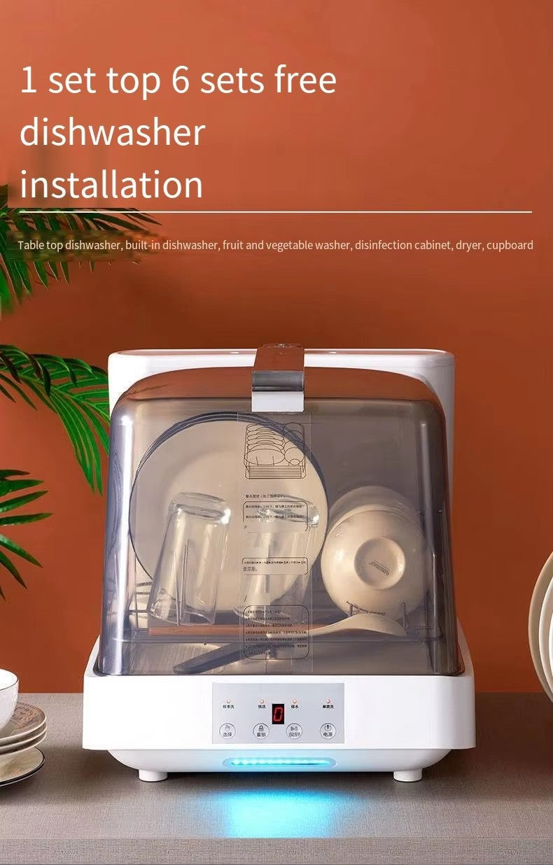 See-through Dishwasher Countertop Home Portable Smart Industrial Automatic Desktop High Temperature Modern Glass