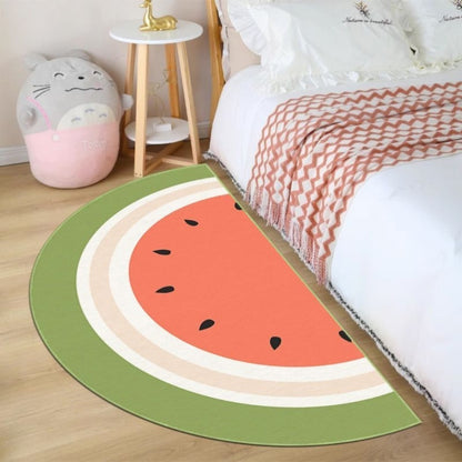 VIKAMA Rainbow Semi-Circular Carpet Non-Slip Noise Reduction Bedroom Bedside Rugs Entryway Door Mat Home Decoration