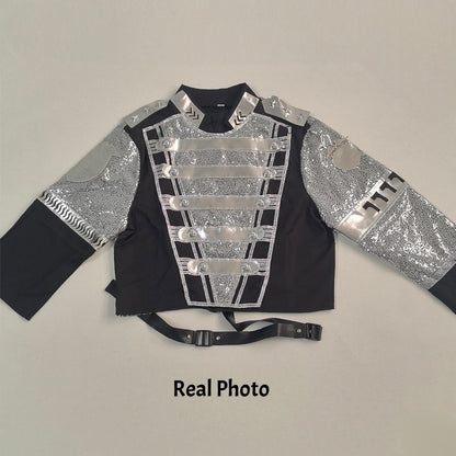 Michael Jackson Inspired Costume Military Sequin Jacket MJ Thriller Stage Performance Outfit Unisex Halloween Party