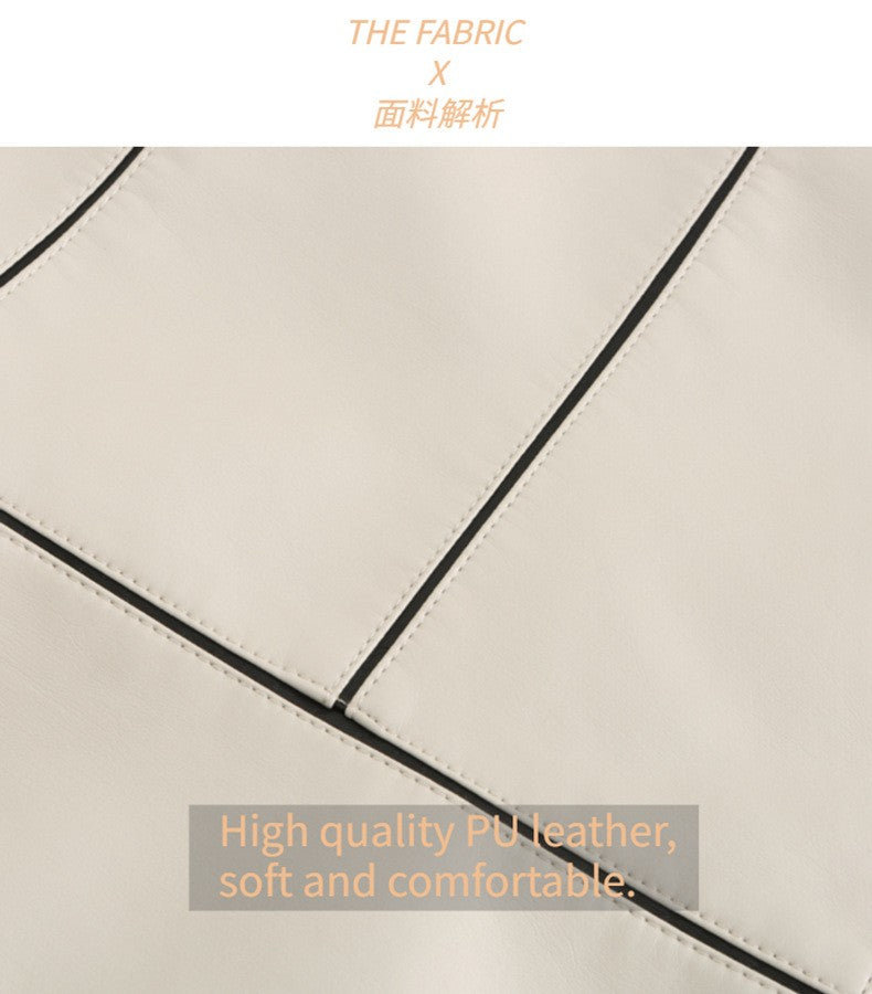 Red PU Faux Leather Jacket Women fashion Casual Biker Jackets Outwear Female Tops spring and autumn Black Leather Jacket Coat