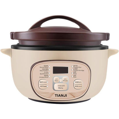 Panela Elétrica de Barro TZ30 para Arroz e Mingau, Panela de Cozimento de Cerâmica com Porcelana Não Vitrificada
