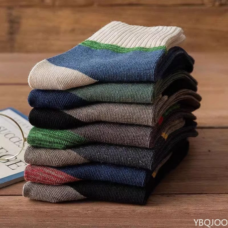 7 pairs of socks for men midsole autumn winter thick warm odor proof sports long socks versatile casual socks