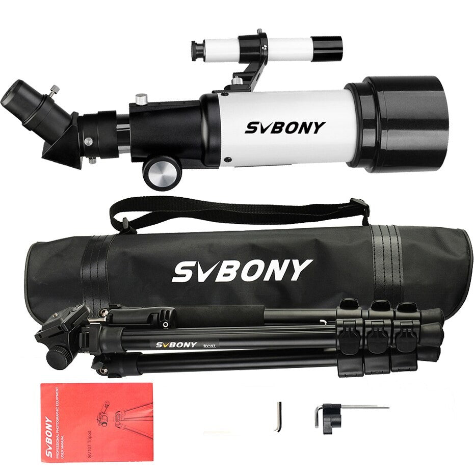 Telescópio SVBONY SV501P para Adultos Iniciantes, Telescópio Refrator Astronômico para Presente (Lua e Planetas), Telescópio Astronômico
