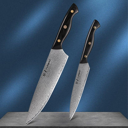 TURWHO 1-6PCS Kitchen Knives Set Japanese 67 Layer Damascus Steel Chef Knife PRO VG10 Santoku Bread Boning Utility Paring Knives