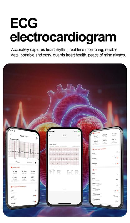 Smartwatches 2025: Novo ECG+PPG, relógio feminino e masculino, ácido úrico, pressão arterial, oxigênio no sangue, análise corporal, gordura corporal, chamadas BT, lanterna de LED.