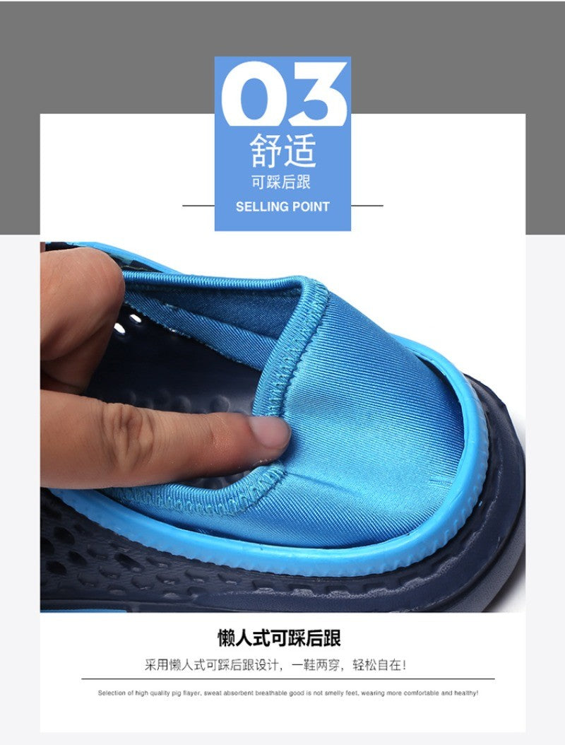 Men's and Women's Summer Sandals Clogs Casual Round Toe Slip on Outdoor Geometric Pattern Anti-slip Beach Hole Shoes Plus 46 47