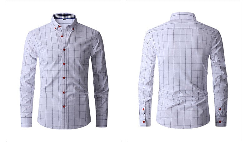 Brand New Men Shirt Male Dress Shirts Plaids Men's Casual Long Sleeve Business Formal Plaid Men's Shirt Camisa Social